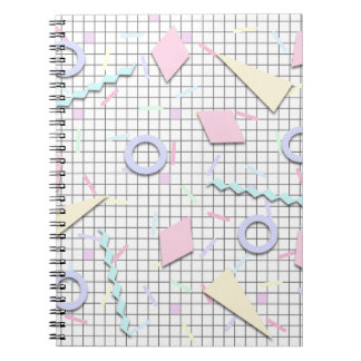 Caderno Espiral Notebook Candy Pastel Geo Impressão nos anos 80