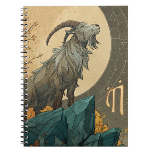 Caderno Espiral Notebook Capricorn Zodiac Mountain