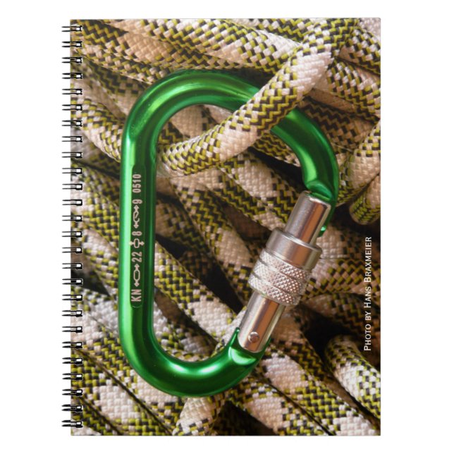 Caderno Espiral Notebook Carabiner e Escalbing Rope (Frente)