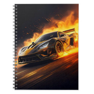 Caderno Espiral Notebook - carro de corrida