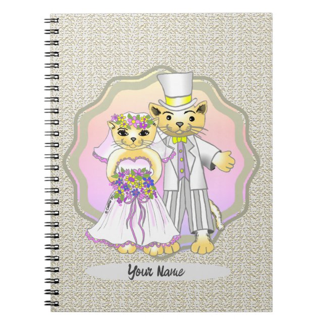 Caderno Espiral Notebook Cat Bride e Casamento de Groom (Frente)
