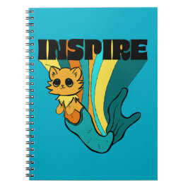 Caderno Espiral Notebook Cat Mermaid ASL Inspire Spiral