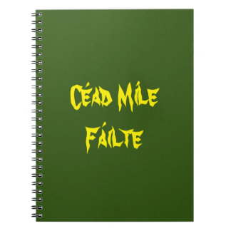 Caderno Espiral Notebook Céad Míle Fáilte Amarelo e Dourado