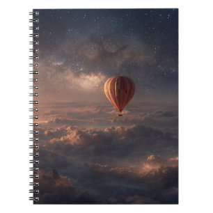 Caderno Espiral Notebook Celestial Hot Air Balloon Sky
