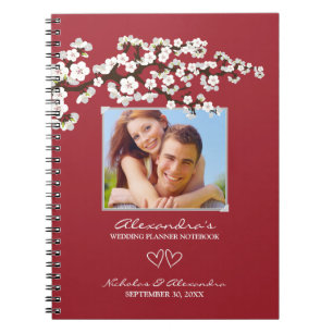 Caderno Espiral Notebook Cherry Blossoms Wedding Planner (aqua)