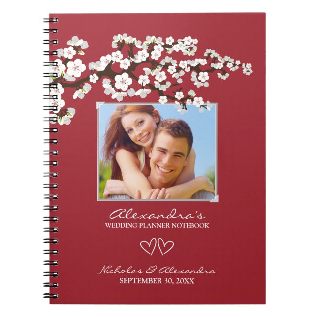 Caderno Espiral Notebook Cherry Blossoms Wedding Planner (aqua) (Frente)