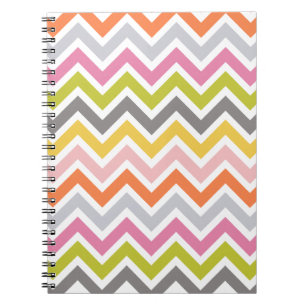 Caderno Espiral Notebook Chevron colorido