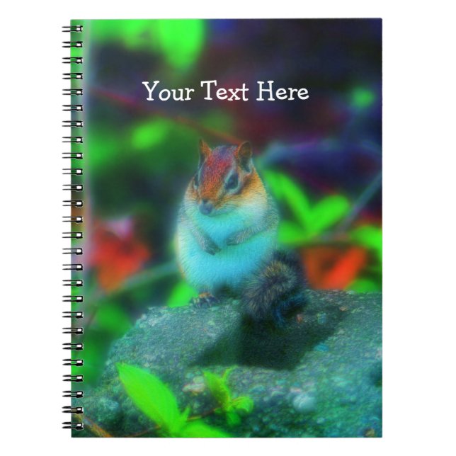 Caderno Espiral Notebook Chubby Chipmunk Nature Fantasy Art (Frente)