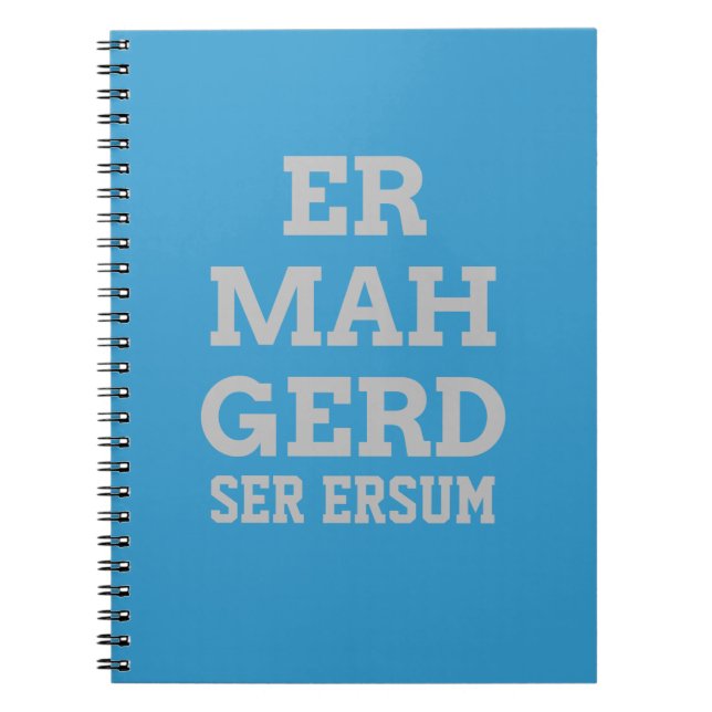 Caderno Espiral Notebook Cinza Ermahgerd (Frente)