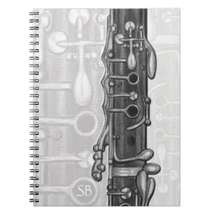 Caderno Espiral Notebook Clarinet Upper Joint Monogram