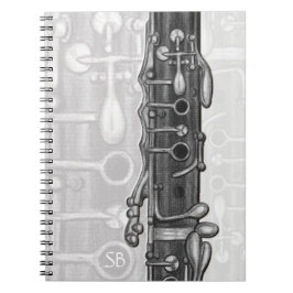 Caderno Espiral Notebook Clarinet Upper Joint Monograma
