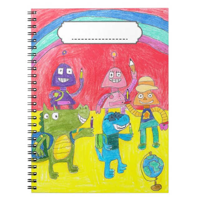 Caderno Espiral Notebook clássico "School Friends" 6,5" x 8,75" (Frente)