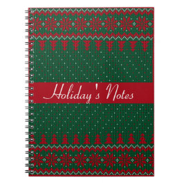 Caderno Espiral Notebook clássico verde e vermelho cruzado espiral