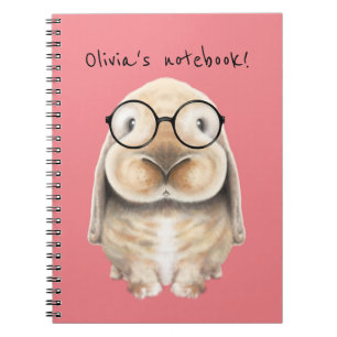 Caderno Espiral Notebook coelho inteligente super bonito