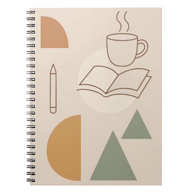 Caderno Espiral Notebook Coffee & Notes - Notebook Boho Minimalist (Frente)