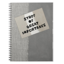 Caderno Espiral Notebook - Coisas do Grunge de Importância do Exce