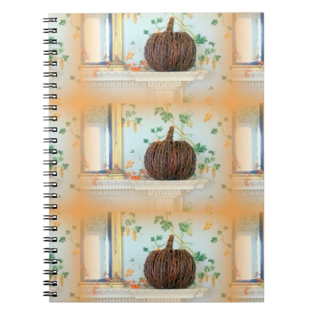 Caderno Espiral notebook colonial de abóbora de outono (Frente)