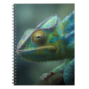 Caderno Espiral Notebook Colorful Chameleon Close-Up