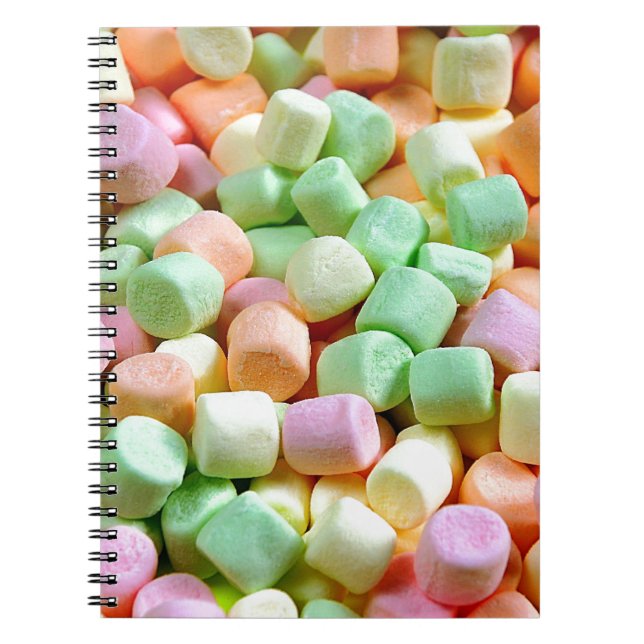 Caderno Espiral Notebook colorido de marshmallows miniatura (Frente)
