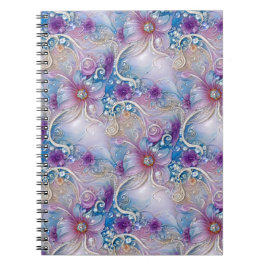 Caderno Espiral Notebook Colorido Floral Pprecoce Gems