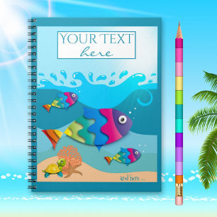 Caderno Espiral Notebook Colorido para Fiscos Oceanos