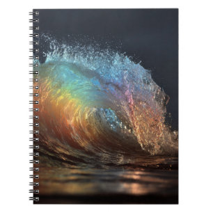 Caderno Espiral Notebook Colorido Rainbow Ocean Wave