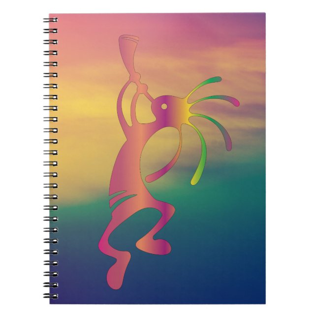 Caderno Espiral Notebook Colorido Southwest Kokopelli (Frente)