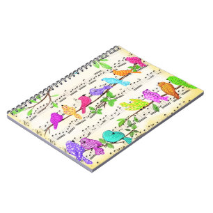 Caderno Espiral Notebook Colorous Musical Birds