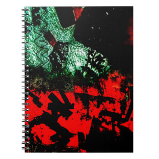Caderno Espiral Notebook com abstrato cor de laranja brilhante, fo