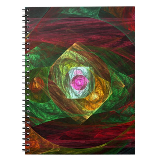Caderno Espiral Notebook com Abstrato de Conexões Dinâmicas (Frente)