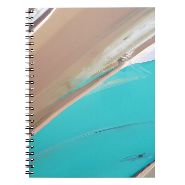 Caderno Espiral Notebook com Abstrato de cromo teal (Frente)