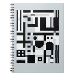 Caderno Espiral Notebook com Abstrato de Grade Moderna