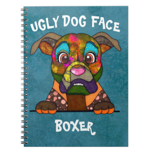 Caderno Espiral Notebook com aparência feia de cachorro boxer excl
