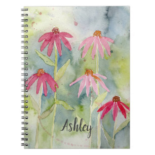 Caderno Espiral Notebook com Aquarela Flor