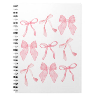 Caderno Espiral Notebook com arco rosa