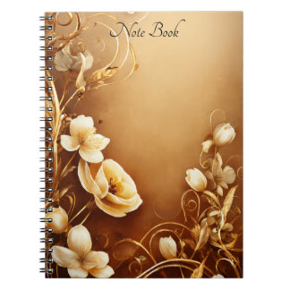 Caderno Espiral Notebook com aspecto Floral