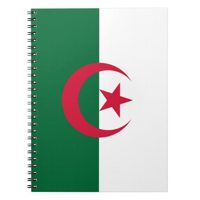 Caderno Espiral Notebook com bandeira da Argélia (Frente)