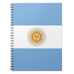 Caderno Espiral Notebook com bandeira da Argentina