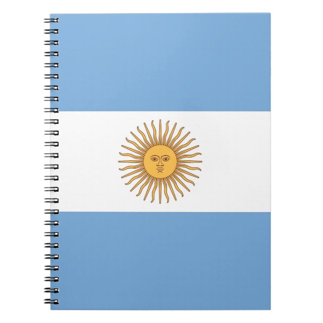 Caderno Espiral Notebook com bandeira da Argentina (Frente)
