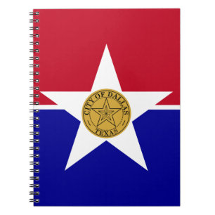 Caderno Espiral Notebook com bandeira da cidade de Dallas