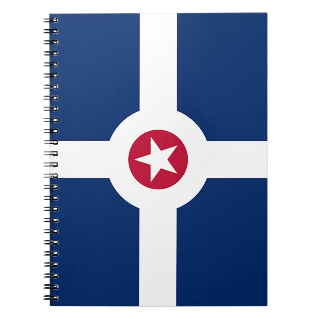 Caderno Espiral Notebook com bandeira da cidade de Indianápolis (Frente)