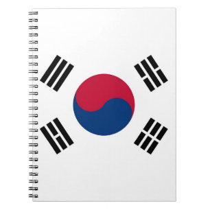 Caderno Espiral Notebook com bandeira da Coreia do Sul