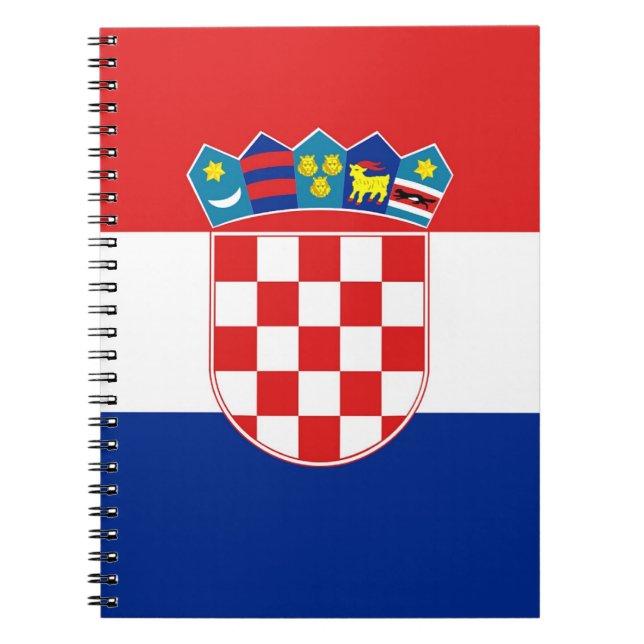 Caderno Espiral Notebook com bandeira da Croácia (Frente)
