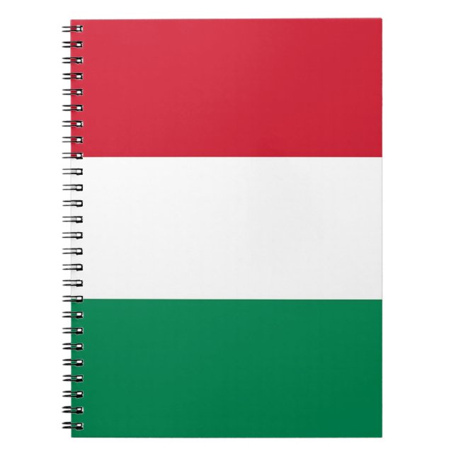 Caderno Espiral Notebook com bandeira da Hungria (Frente)