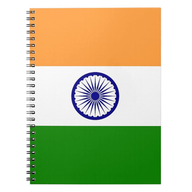 Caderno Espiral Notebook com bandeira da Índia (Frente)