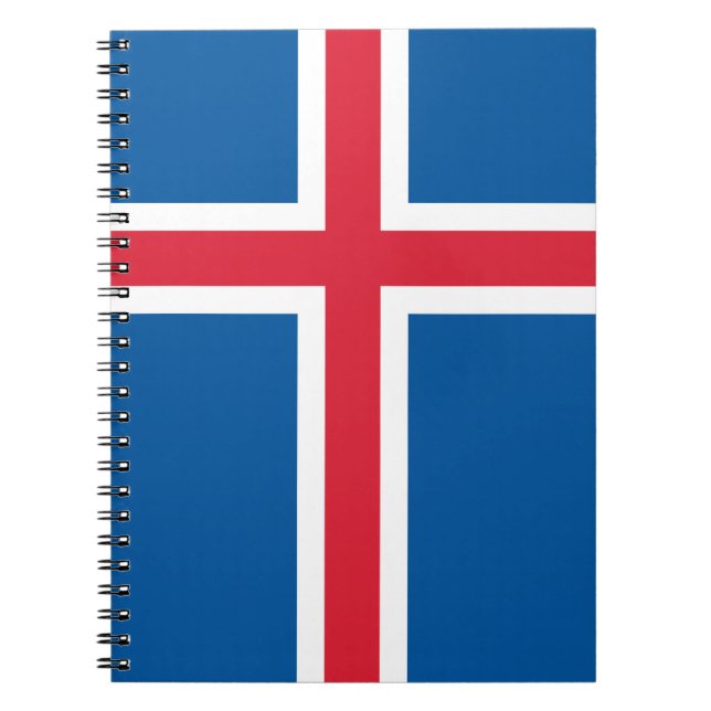 Caderno Espiral Notebook com bandeira da Islândia (Frente)