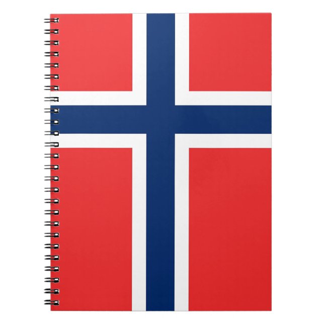 Caderno Espiral Notebook com bandeira da Noruega (Frente)