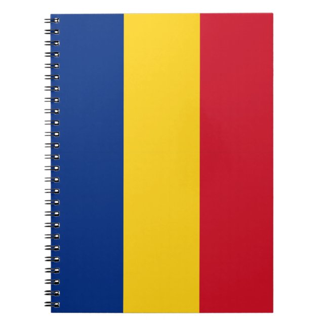 Caderno Espiral Notebook com bandeira da Romênia (Frente)