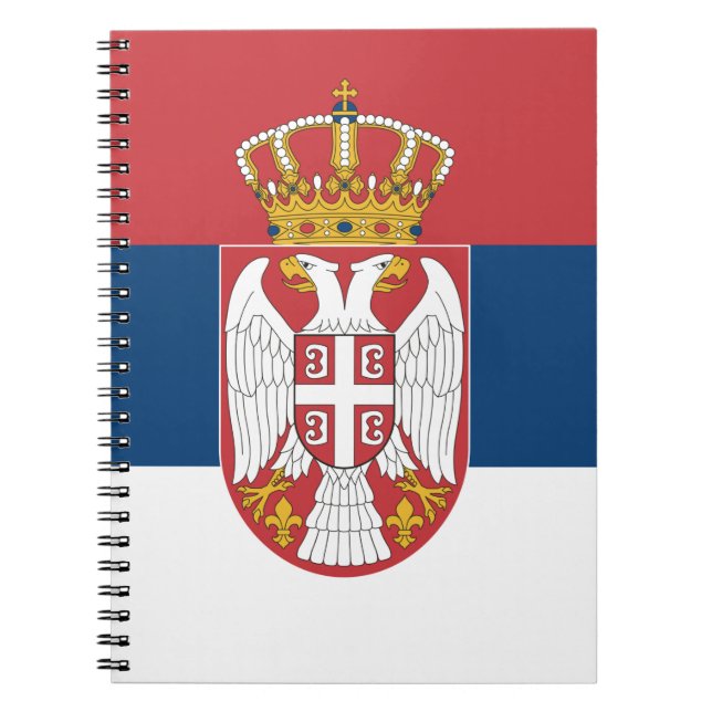 Caderno Espiral Notebook com bandeira da Sérvia (Frente)