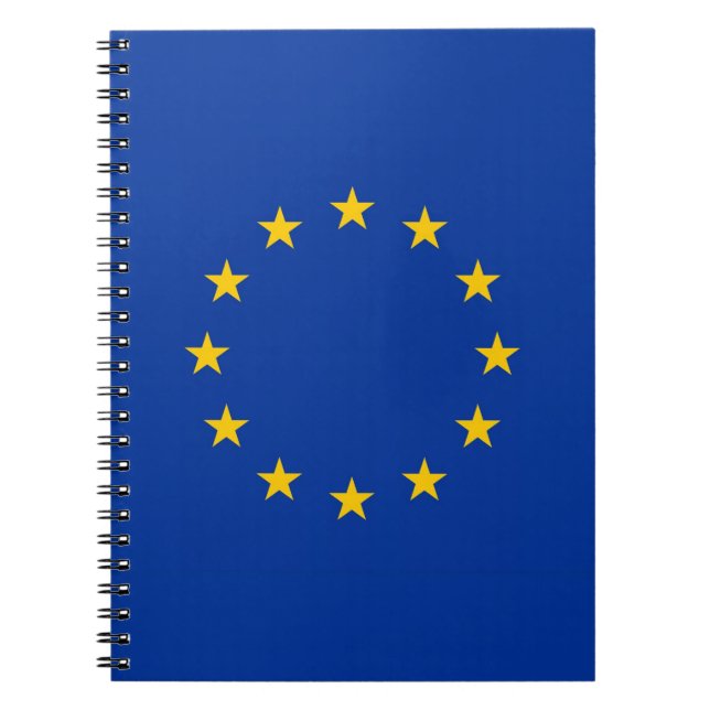 Caderno Espiral Notebook com bandeira da União Europeia (Frente)
